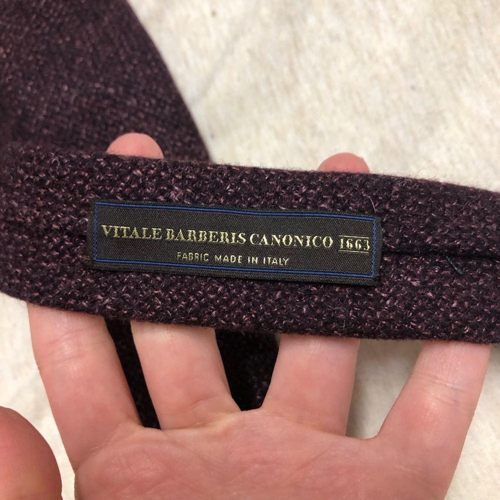Vitale Barberis Canonico Tie Bar Italian Wool Linen Silk Tie - Picture 2 of 6